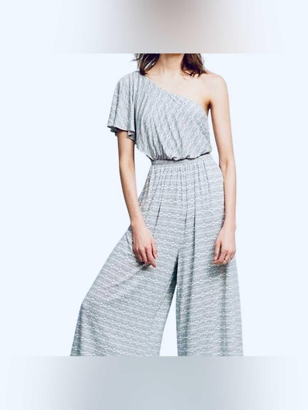 Anthropologie Maeve Jamie Wide-Leg Jumpsuit, One Shoulder, Size Medium